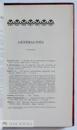 GRAVEURS ET GRAVURES, FRANCE ET ÉTRANGER; ESSAI DE BIBLIOGRAPHIE 1540-1910.