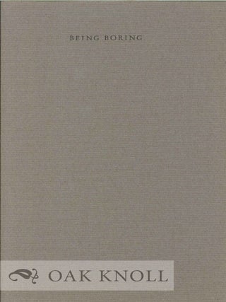 Order Nr. 75869 BEING BORING. Wendy Cope
