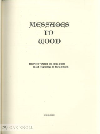 MESSAGES IN WOOD