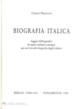 BIOGRAFIA ITALICA.