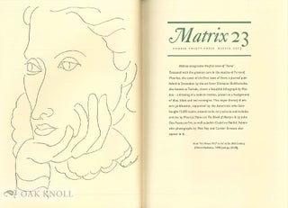 MATRIX 23, WINTER 2003, A REVIEW FOR PRINTERS & BIBLIOPHILES