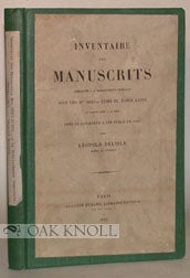 Order Nr. 77522 INVENTAIRE DES MANUSCRITS CONSERVES A LA BIBLIOTHEQUE IMPERIALE. Leopold Delisle