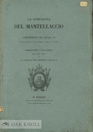 Order Nr. 77539 LA COMPAGNIA DEL MANTELLACCIO. Raffaele Salari