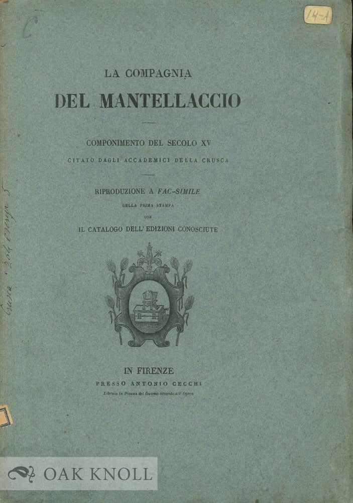 Order Nr. 77539 LA COMPAGNIA DEL MANTELLACCIO. Raffaele Salari.