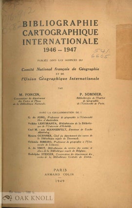 BIBLIOGRAPHIE CARTOGRAPHIQUE INTERNATIONALE.