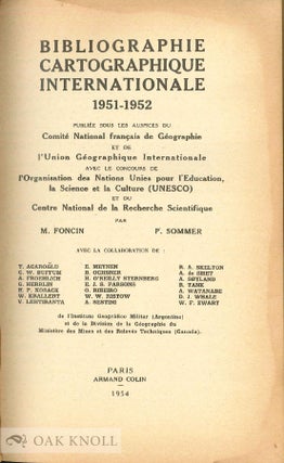 BIBLIOGRAPHIE CARTOGRAPHIQUE INTERNATIONALE.