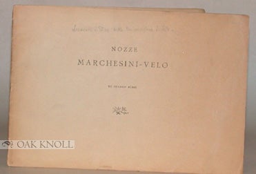 Order Nr. 78003 NOZZE MARCHESINI-VELO. A. Avetta.