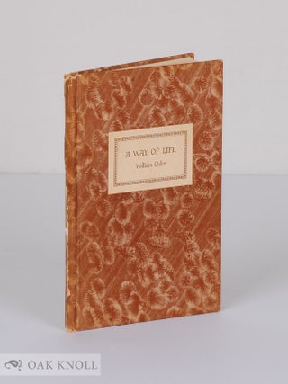 Order Nr. 78181 A WAY OF LIFE. William Osler