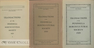 Order Nr. 79177 TRANSACTIONS OF THE PENINSULA HORTICULTURAL SOCIETY