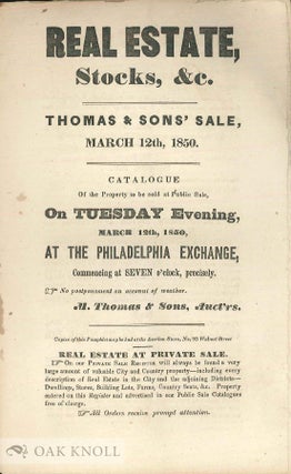 Order Nr. 79414 REAL ESTATE, STOCKS, &C