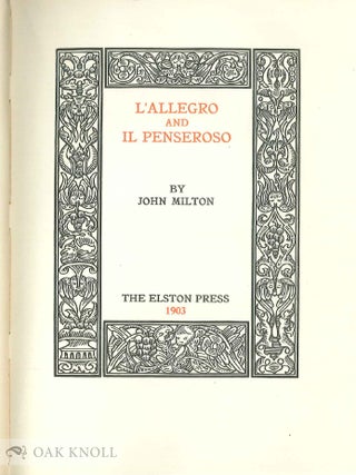 L' ALLEGRO AND IL PENSEROSO.