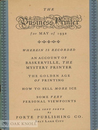 Order Nr. 79927 THE BUSINESS PRINTER FOR MAY OF 1932. WHEREIN IS RECORDED AN ACCOUNT OF...