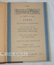 Order Nr. 79927 THE BUSINESS PRINTER FOR MAY OF 1932. WHEREIN IS RECORDED AN ACCOUNT OF...