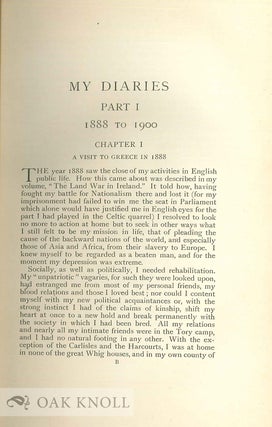 MY DIARIES. BEING A PERSONAL NARRATIVE OF EVENTS. 1888-1914.