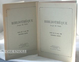 Order Nr. 79973 BIBLIOTHÈQUE JOSEPH DE WAEL. VENTES DES 16 MARS ET 11 MAI 1968