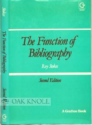 Order Nr. 80777 THE FUNCTION OF BIBLIOGRAPHY. Roy Stokes