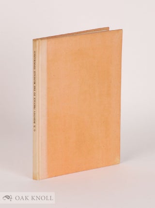 Order Nr. 81268 G.B. BODONI'S PREFACE TO THE MANUALE TIPOGRAFICO OF 1818 NOW FIRST...