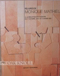 Order Nr. 81555 RELIURES DE MONIQUE MATHIEU A LA BIBLIOTHECA WITTOCKIANA DU 17 OCTOBRE 1992 AU 9...