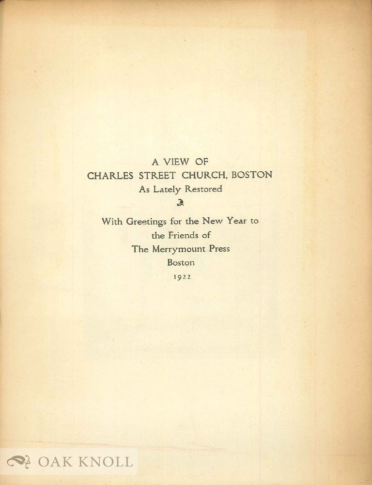 Order Nr. 84375 A VIEW OF CHARLES STREET CHURCH, BOSTON, AS LATELY RESTORED.