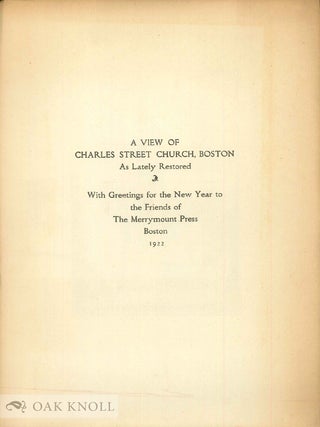 Order Nr. 84375 A VIEW OF CHARLES STREET CHURCH, BOSTON, AS LATELY RESTORED