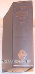 Order Nr. 87020 A BIBLIOGRAPHY OF ENGLISH HISTORY TO 1485. Edgar B. Graves