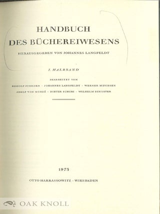 HANDBUCH DES BÜCHEREIWESENS