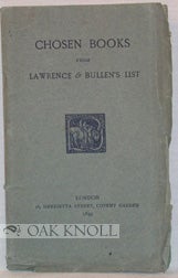 Order Nr. 87340 CHOSEN BOOKS FROM LAWRENCE & BULLEN'S LIST
