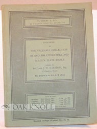 Order Nr. 87504 CATALOGUE OF THE VALUABLE COLLECTION OF ENGLISH LITERATURE AND COLOUR PLATE BOOKS
