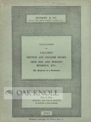 Order Nr. 87525 CATALOGUE OF VALUABLE FRENCH AND ENGLISH BOOKS FINE OLD AND MODERN BINDINGS