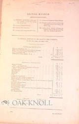 Order Nr. 88126 BRITISH MUSEUM. ACCOUNTS, ESTIMATE, AND NUMBER OF PERSONS ADMITTED