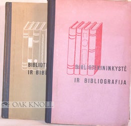 Order Nr. 88210 BIBLIOTEKININKYSTE IR BIBLIOGRAFIJA (2 VOLUMES