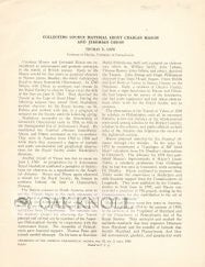 Order Nr. 88501 COLLECTING SOURCE MATERIAL ABOUT CHARLES MASON AND JEREMIAH DIXON. Thomas D. Cope.