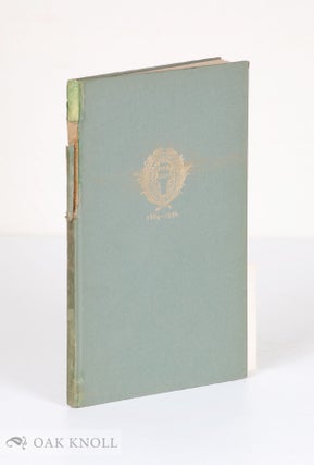 Order Nr. 90475 THE GROLIER CLUB, 1884-1950, AN INFORMAL HISTORY. John T. Winterich