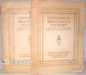 Order Nr. 90909 UNIVERSITETS-BIBLIOTHEKETS FESTSKRIFT: I ANLEDNING AF 100-AARS-JUBILÆET, DET KGL. FREDERIKS UNIVERSITET. A. C. Drolsum.