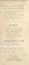 Order Nr. 90924 LIST OF ASSOCIATION BOOKS, FIRST EDITIONS, BOOK-PLATES, AUTOGRAPHS, LIMITED...