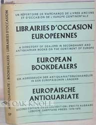 Order Nr. 91195 EUROPEAN BOOKDEALERS, A DIRECTORY OF DEALERS IN SECONDHAND AND ANTIQUARIAN BOOKS...