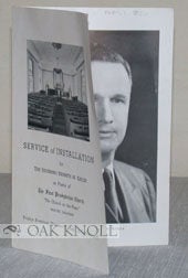 Order Nr. 91282 SERVICE OF INSTALLATION FOR THE REVEREND KENNETH M. KEPLER AS PASTOR OF THE FIRST...