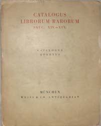Order Nr. 91305 CATALOGUS LIBRORUM RARORUM SAEC. XIV.-XIX. (from wrapper