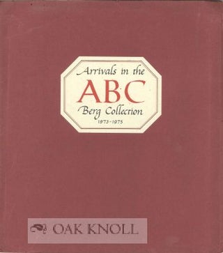 Order Nr. 91827 ABC, ARRIVALS IN THE BERG COLLECTION 1973-1975