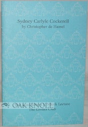 Order Nr. 92365 SYDNEY CARLYLE COCKERELL. Christopher de Hamel