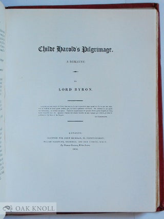 A BYRON LIBRARY, A CATALOGUE OF PRINTED BOOKS, MANUSCRIPTS AND AUTOGRAPH LETTERS BY GEORGE GORDON NOEL, BARON BYRON.
