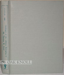 Order Nr. 93667 CATALOGUE OF THE LIBRARY BELONGING TO MR. THOMAS W. FIELD