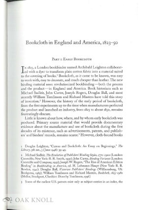 BOOKCLOTH IN ENGLAND AND AMERICA, 1823-50