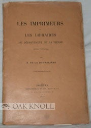 Order Nr. 95591 LES IMPRIMEURS ET LES LIBRAIRES DU DÉPARTEMENT DE LA VIENNE (HORS POITIERS). A....