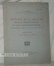 Order Nr. 95612 HISTOIRE DE LA GRAVURE DANS LES ANCIENS PAYS-BAS ET DANS LES PROVINCES BELGES. A....