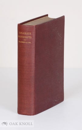Order Nr. 96233 A HIGHLY IMPORTANT COLLECTION OF ORIGINAL HOLOGRAPH MANUSCRIPTS AND ORIGINAL...