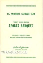 Order Nr. 96823 ST. ANTHONY'S CATHOLIC CLUB, ... SPORTS BANQUET.