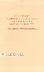 Order Nr. 97553 THE DYSART MEMORIAL COLLECTION OF RARE BOOKS AND MANUSCRIPTS