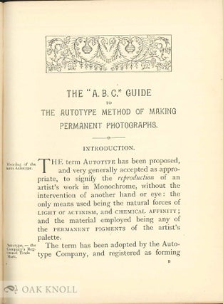 THE "A.B.C." GUIDE TO THE MAKING OF AUTOTYPE PRINTS IN PERMANENT PIGMENTS.