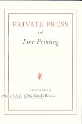 Order Nr. 99252 PRIVATE PRESS AND FINE PRINTING